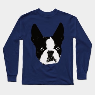 Boston Bull Terrier Face Long Sleeve T-Shirt